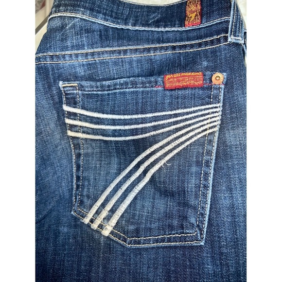 7 For All Mankind Denim - 7 For All Mankind Dojo Jeans Women's Dark Wash Wide Leg 32x33